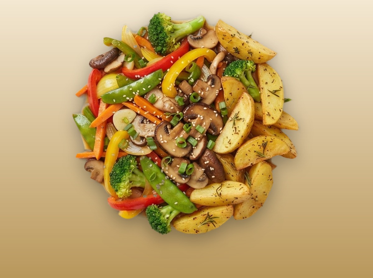 Овощи для жарки с шампиньонами с картофельными дольками Россия